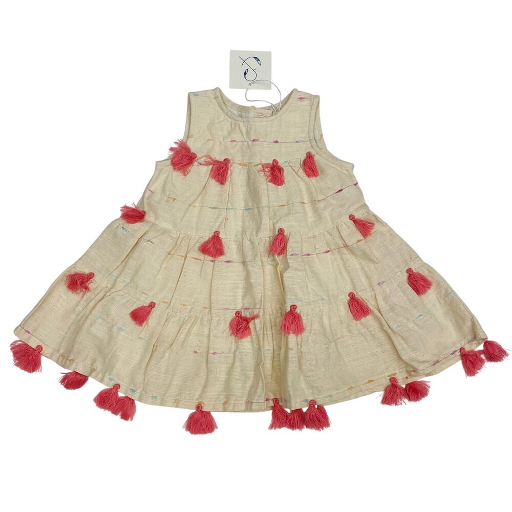 NWT Poppet & Fox Size 6 Pink Tassel Tulum Dress